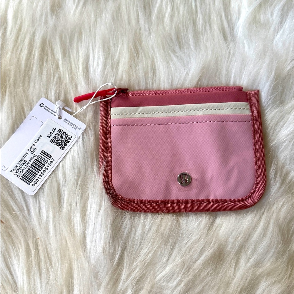 Lululemon True Identity Card Case Deco Pink / Light Ivory / Pink Haze NWT